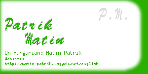 patrik matin business card